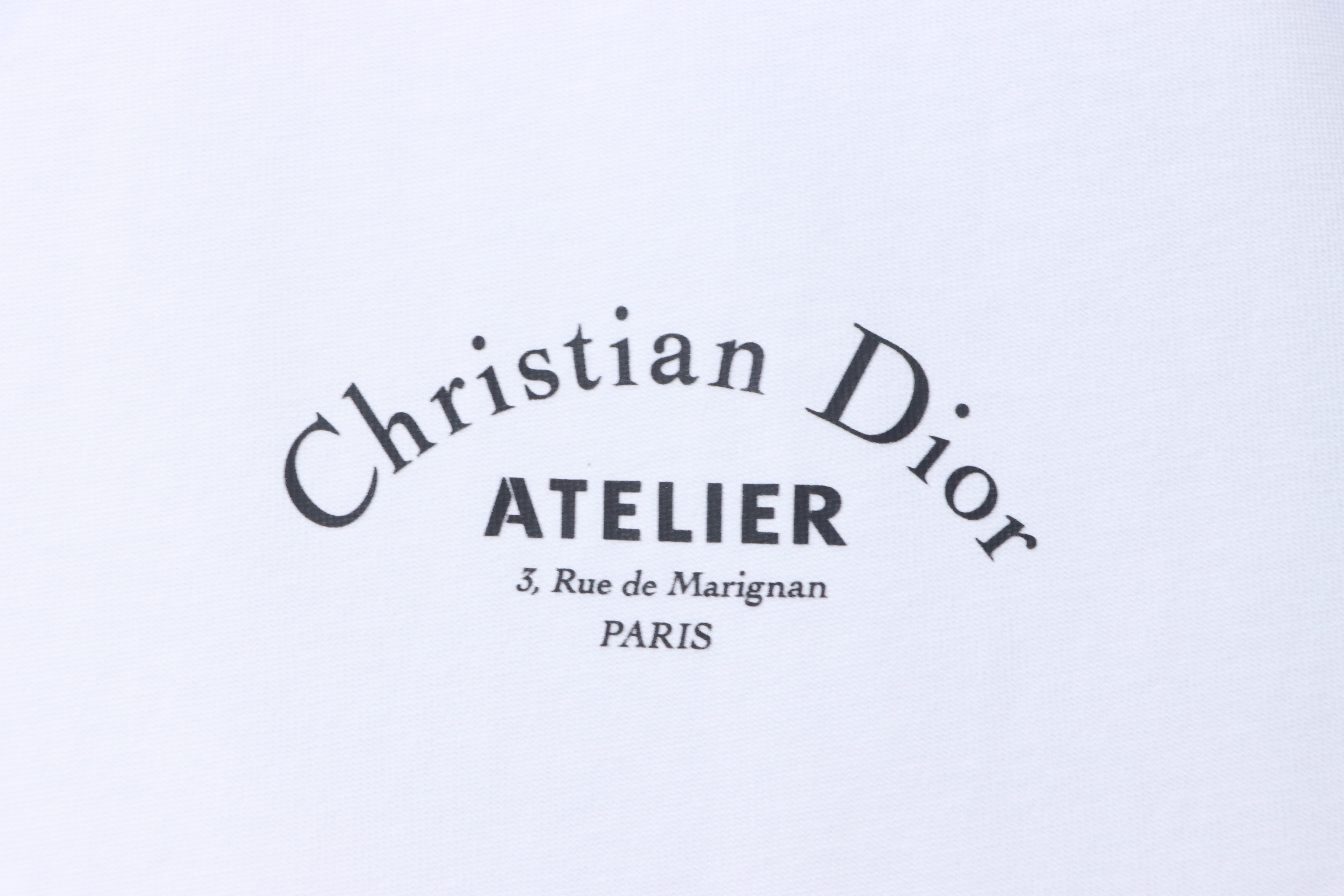 Dior Curved Letter Logo Print T-Shirt White H130