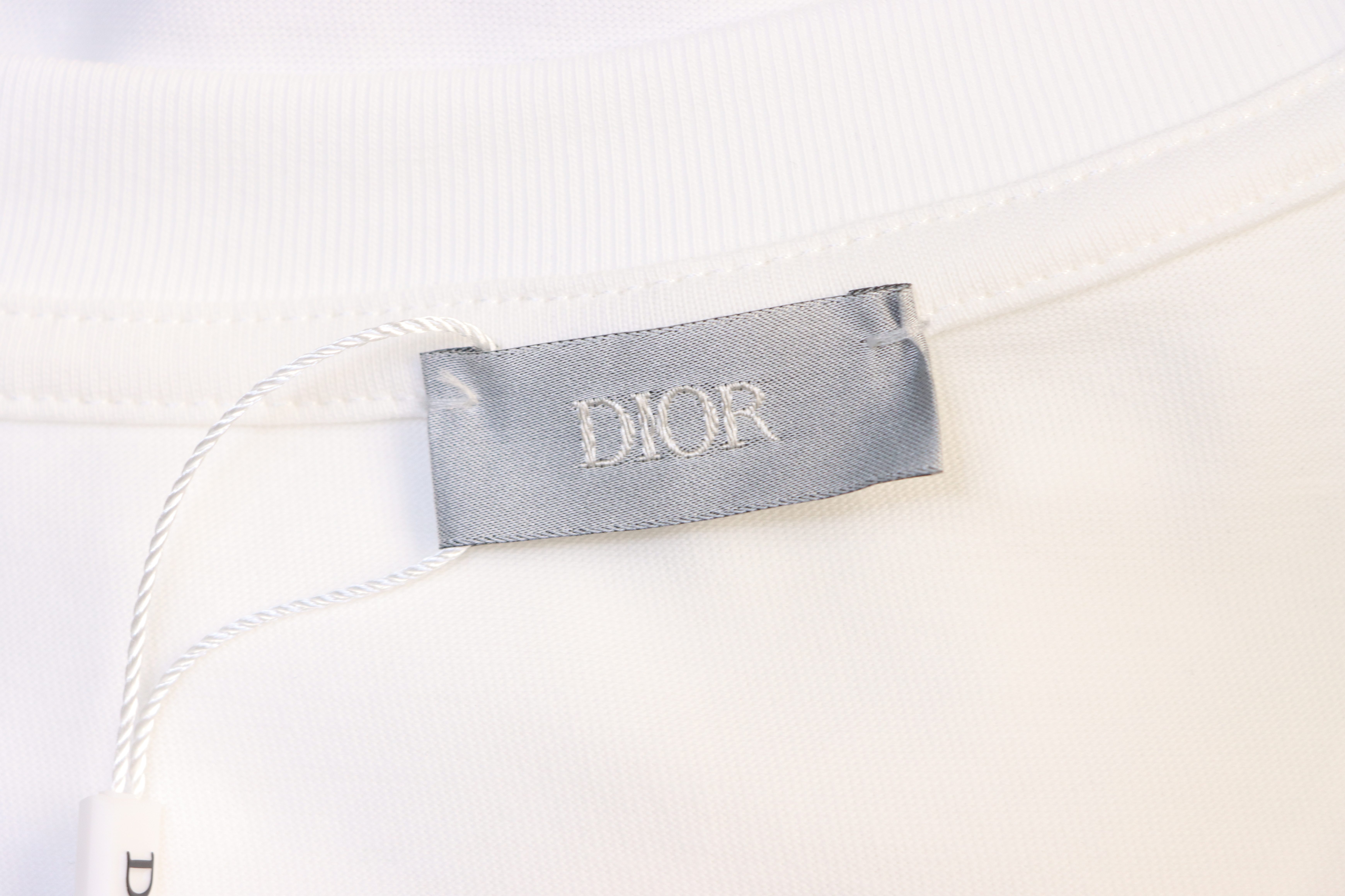 Dior Curved Letter Logo Print T-Shirt White H130