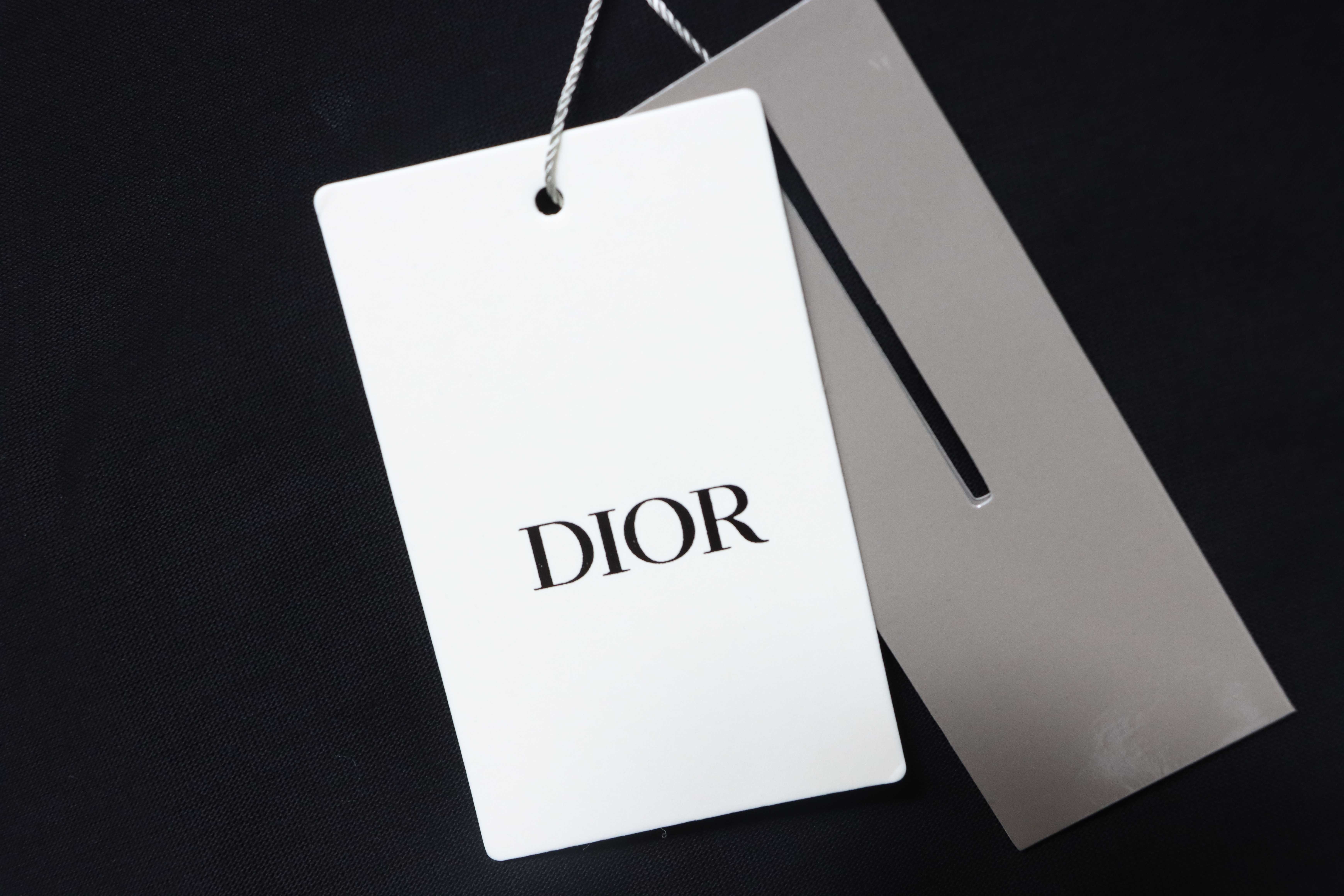 Dior Distressed Letter Embroidered T-Shirt Black H140
