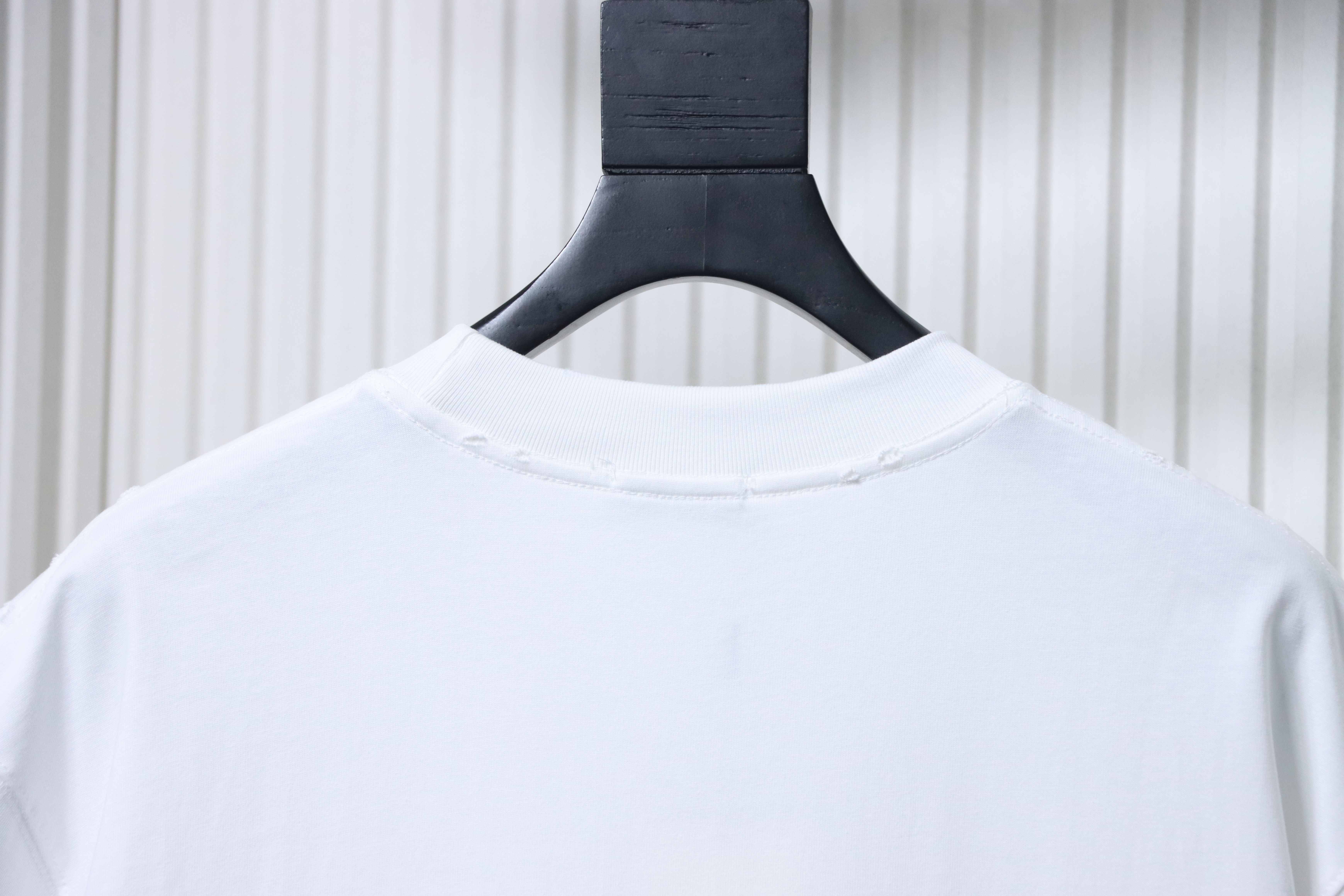 Dior Distressed Letter Embroidered T-Shirt White H140