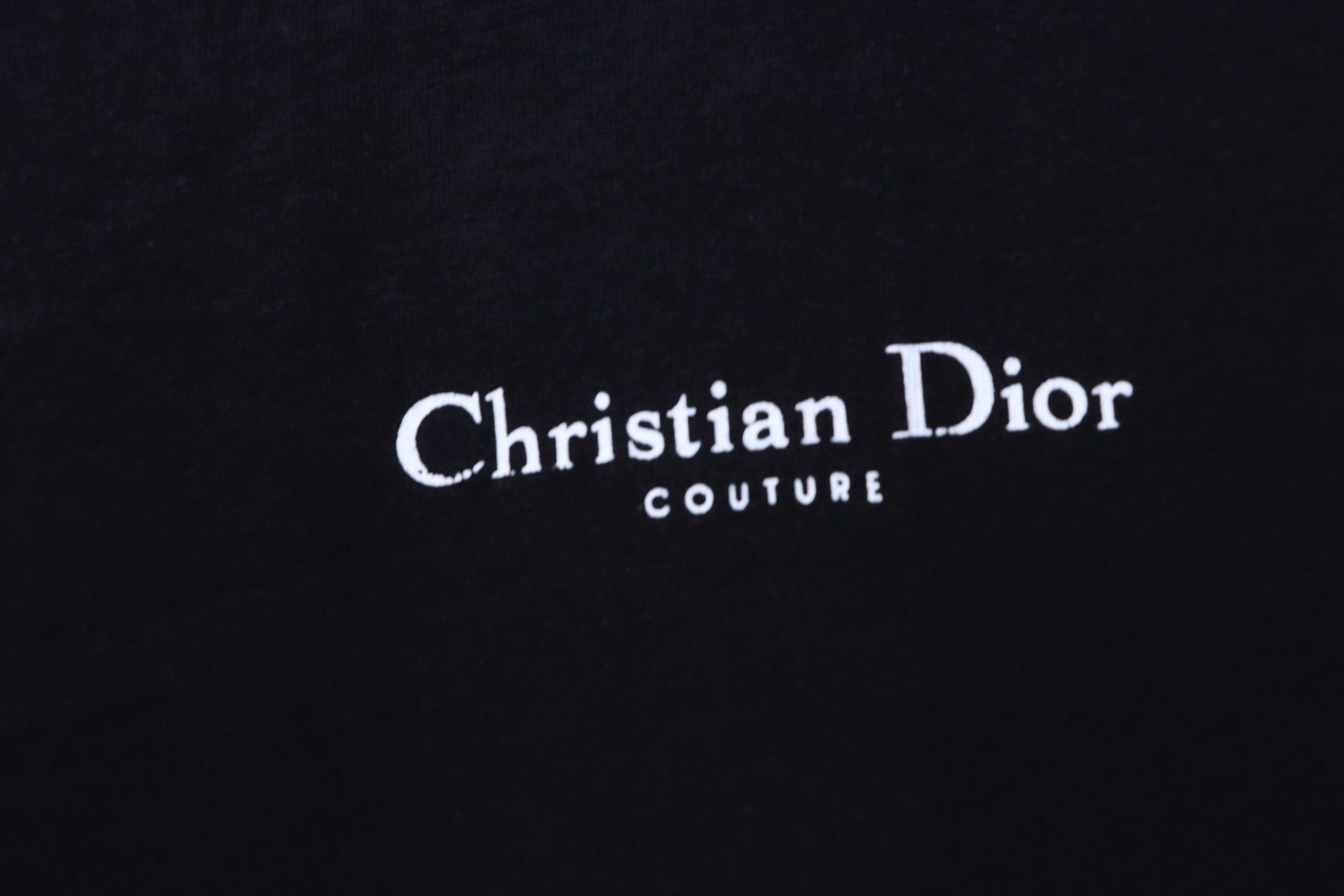 Dior Distressed Letter Logo Print T-Shirt Black H160