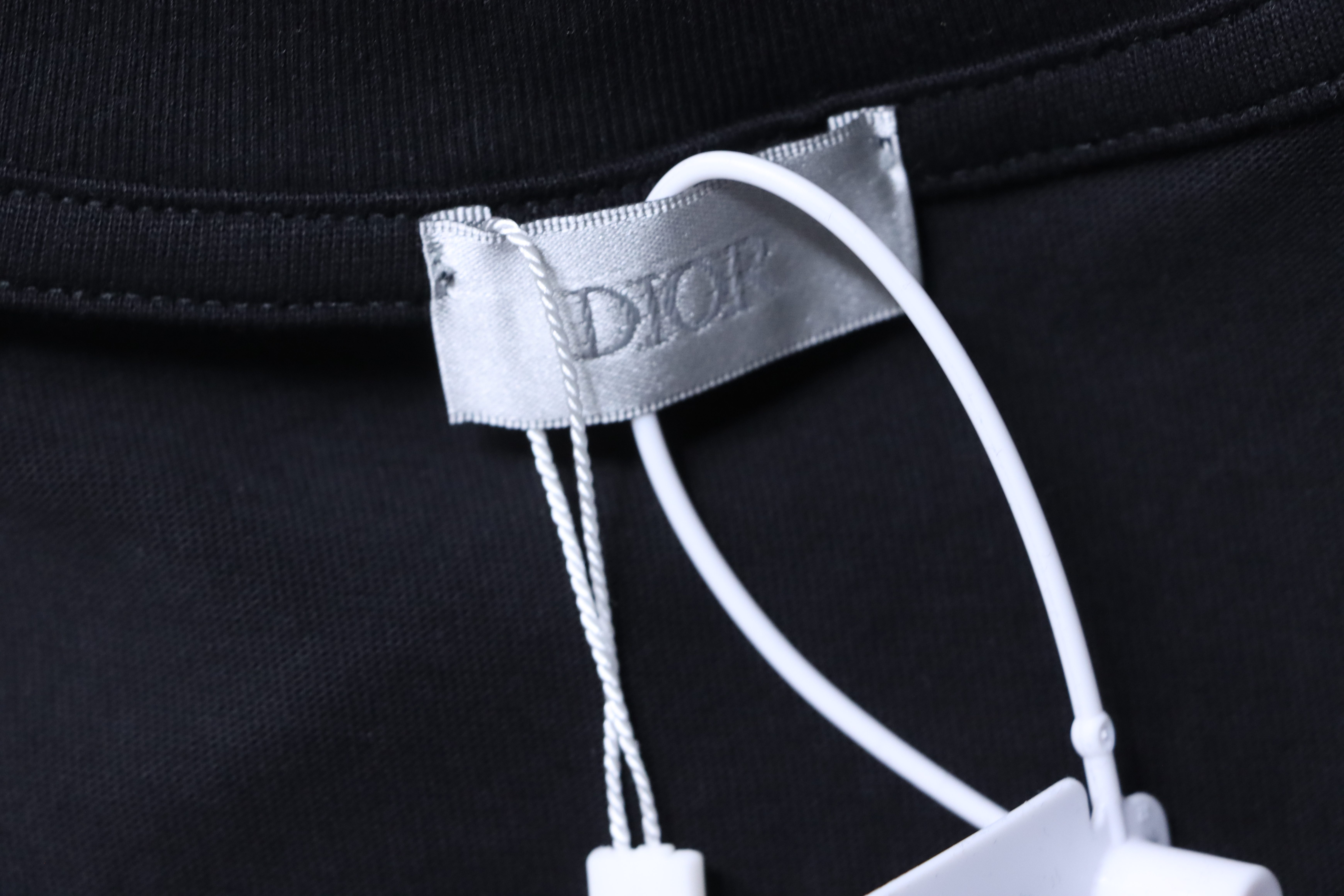 Dior Distressed Letter Logo Print T-Shirt Black H160