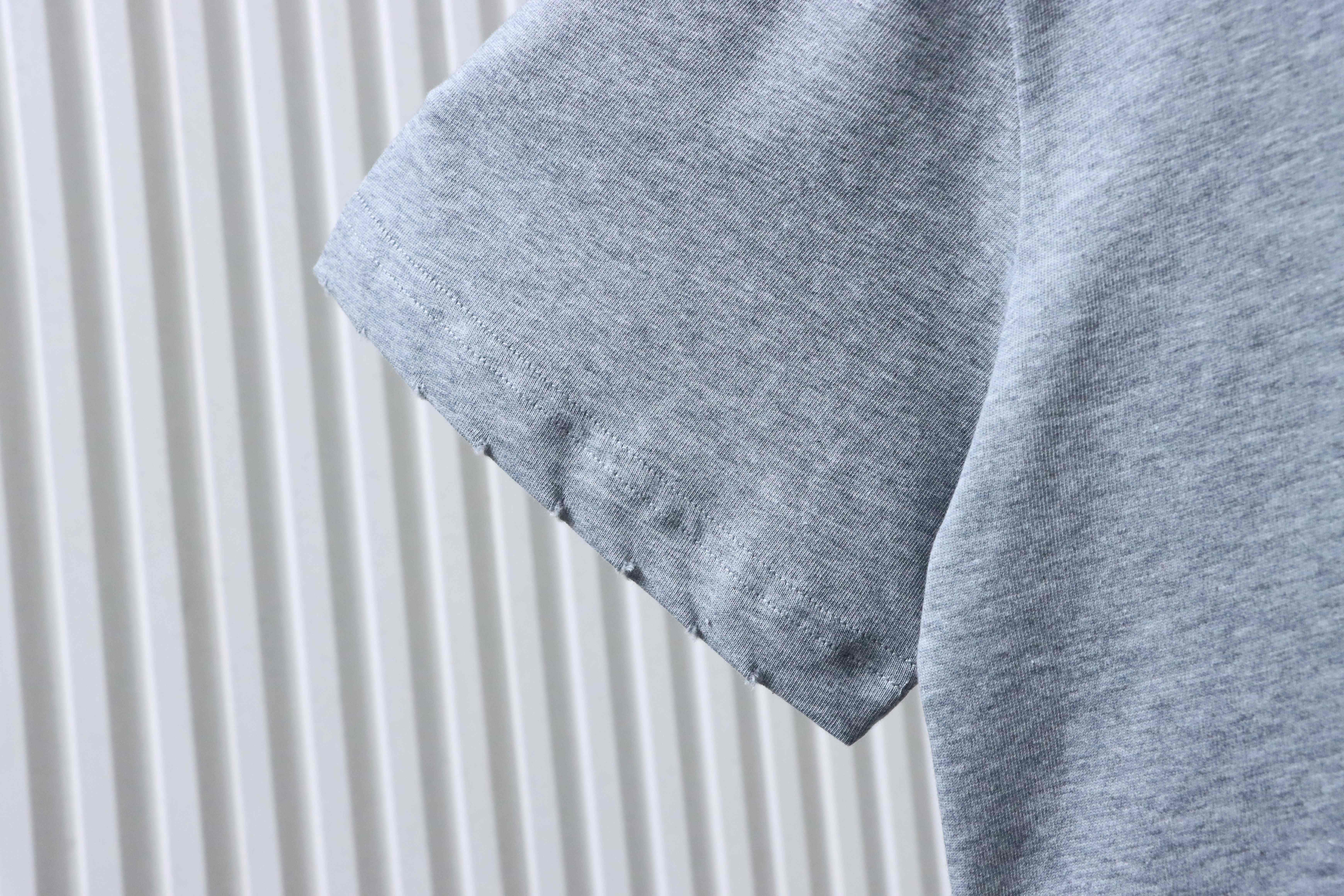 Dior Distressed Letter Logo Print T-Shirt Grey H160
