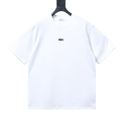 Dior Front Metal Logo T-Shirt White H140 01