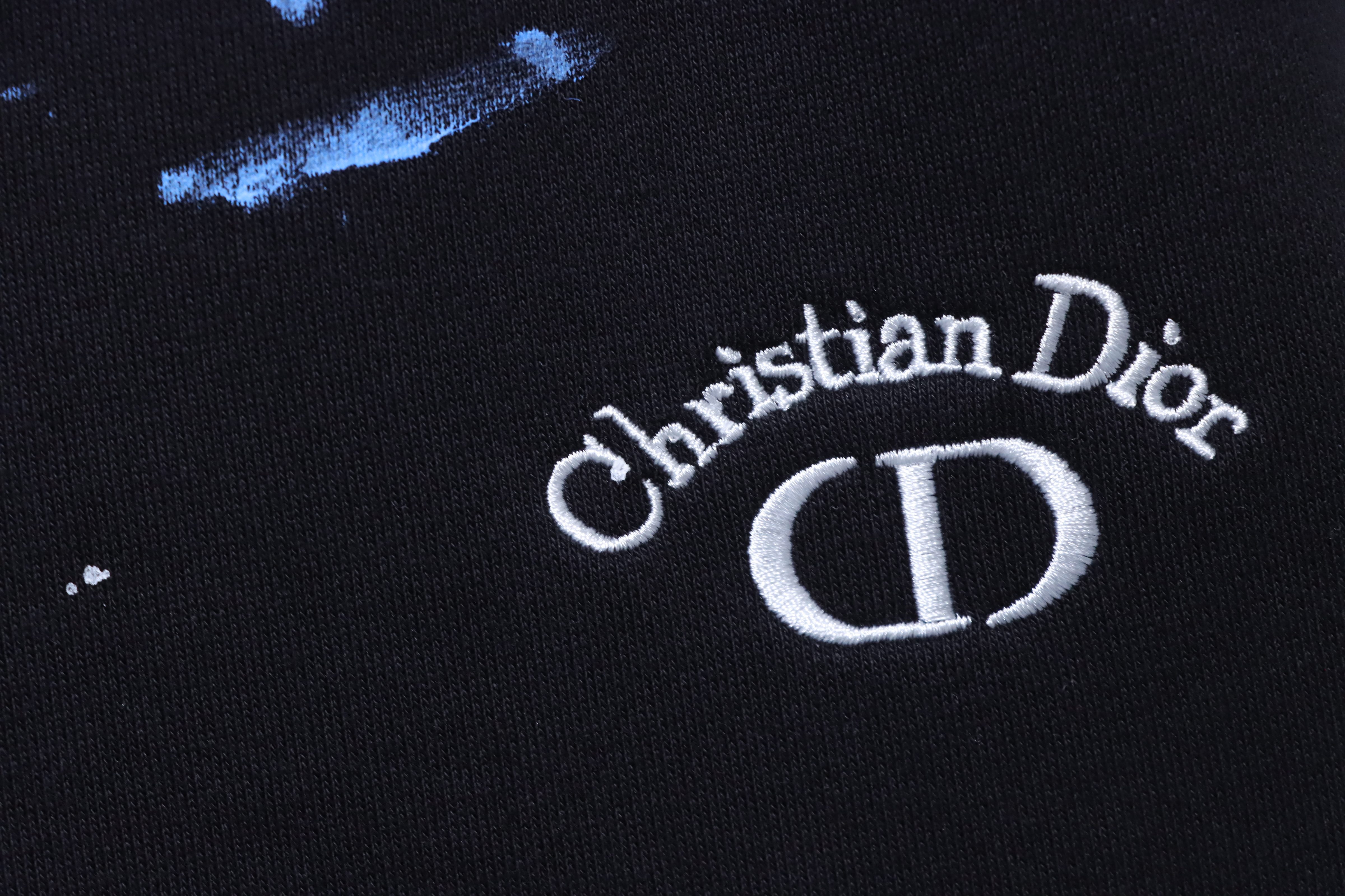 Dior Ink Splash Embroidered Logo Shorts Black H170