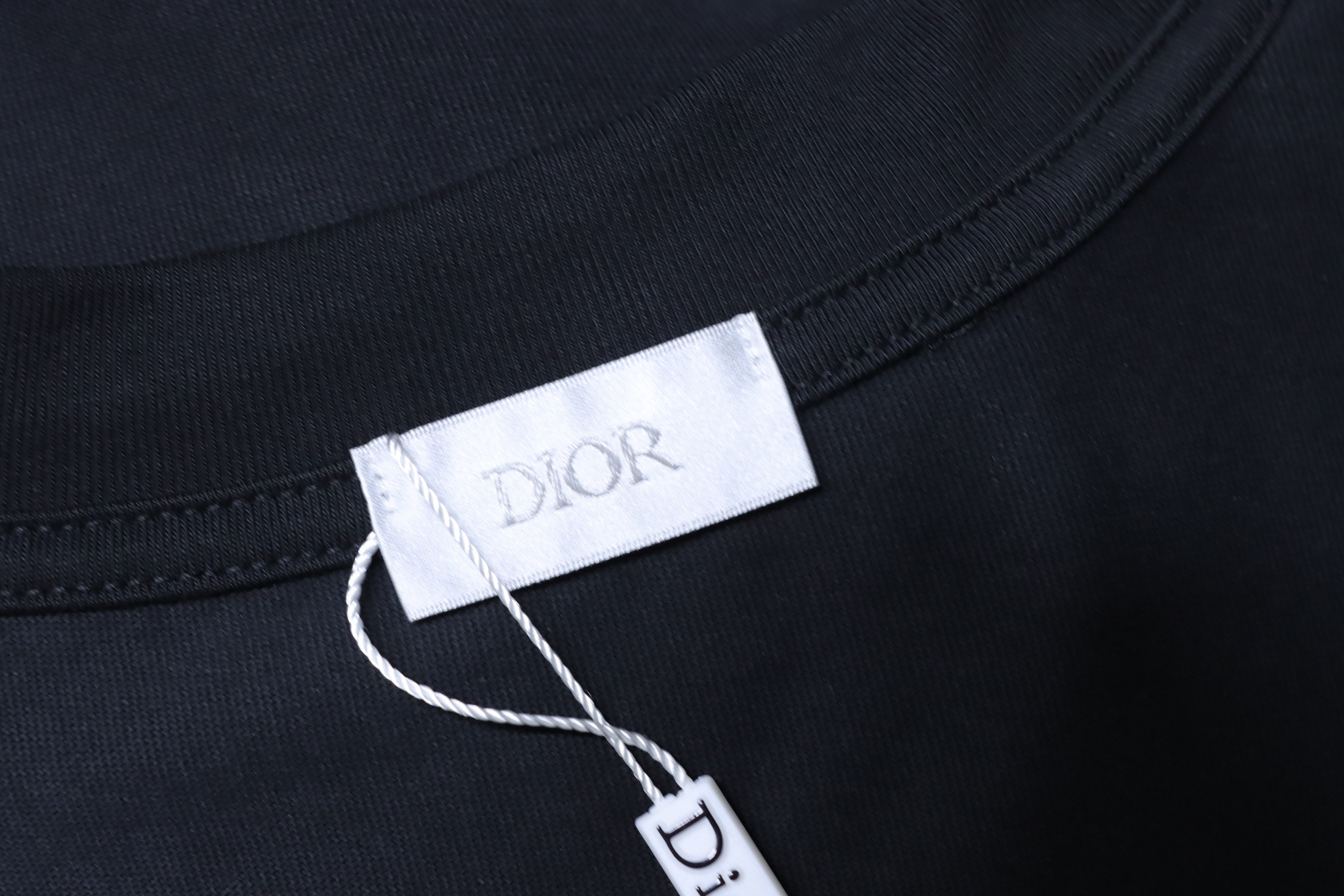 Dior Monogram Pocket Embroidered Logo T-Shirt Black H150