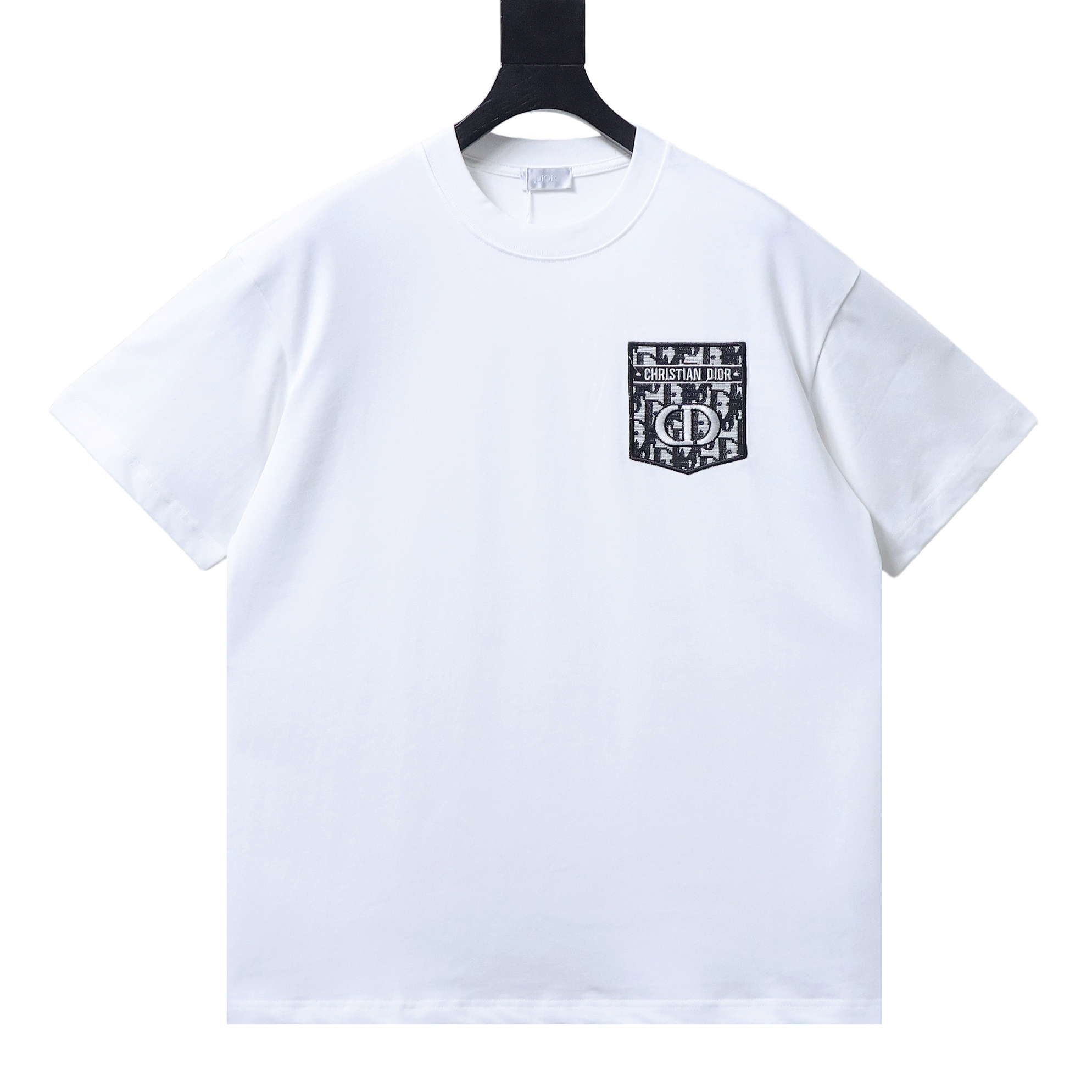 Dior Monogram Pocket Embroidered Logo T-Shirt White H150