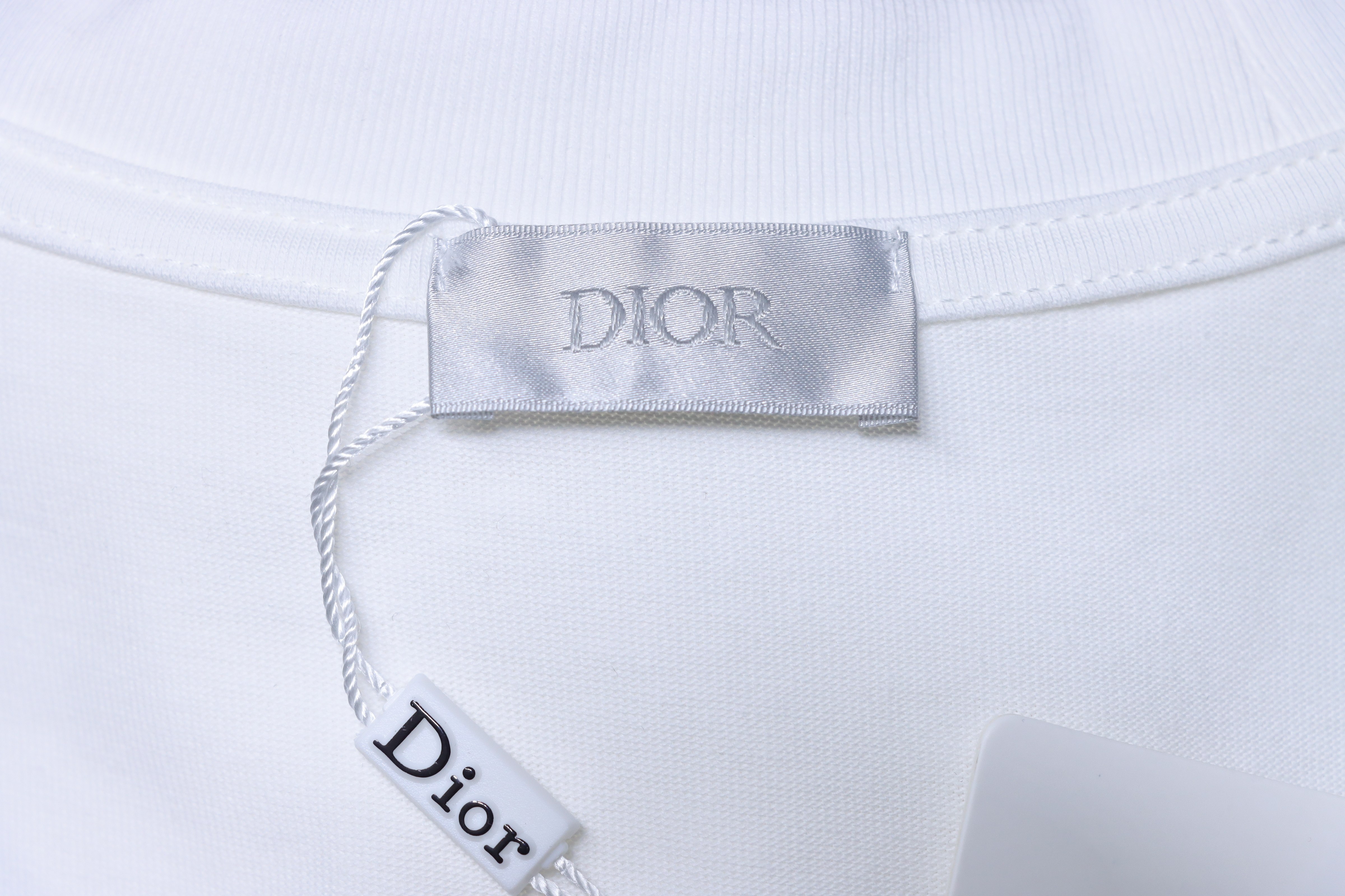 Dior Monogram Pocket Embroidered Logo T-Shirt White H150