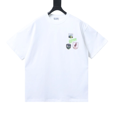 Dior Patch Embroidered T-Shirt White H140 01