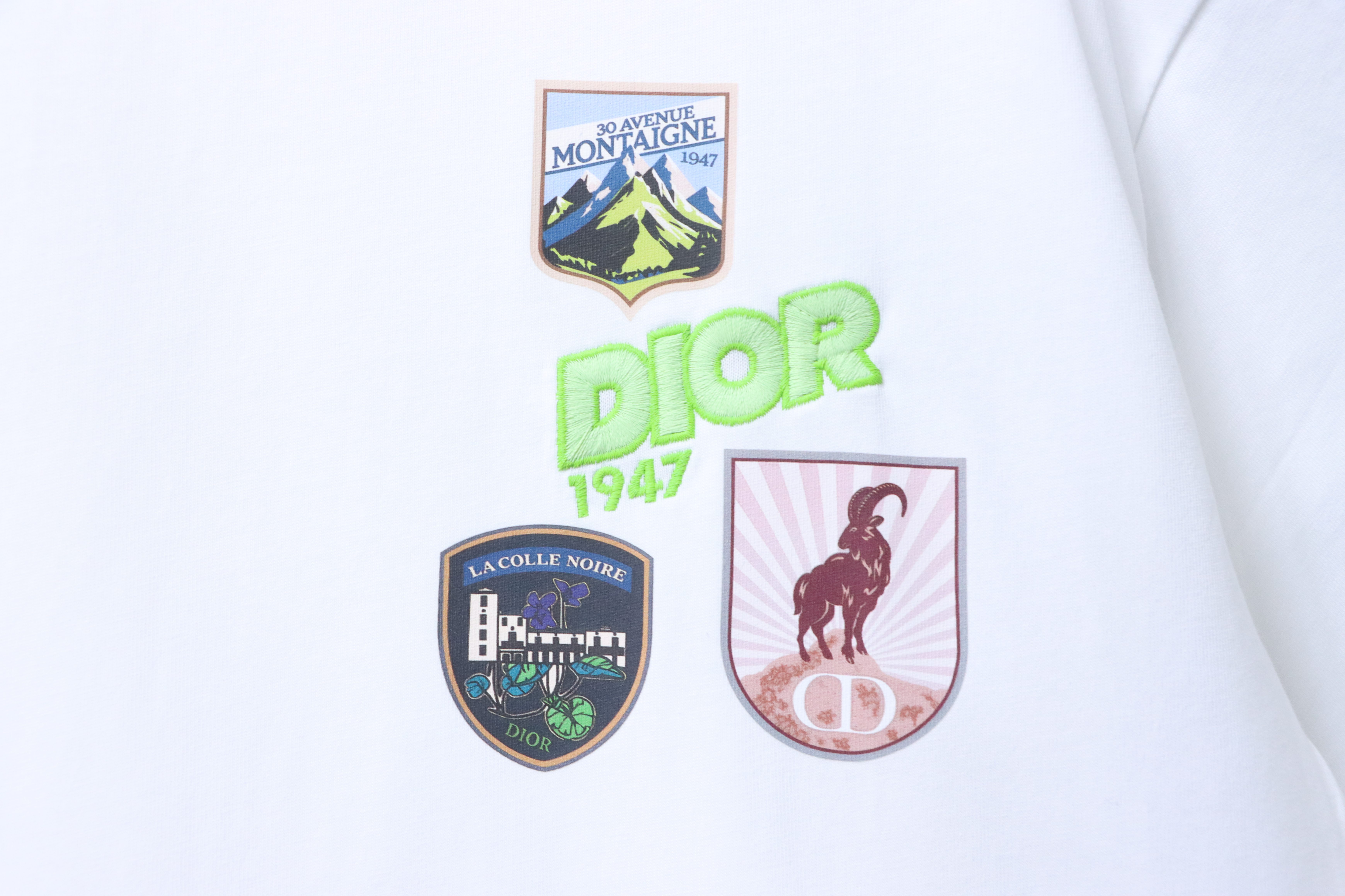 Dior Patch Embroidered T-Shirt White H140