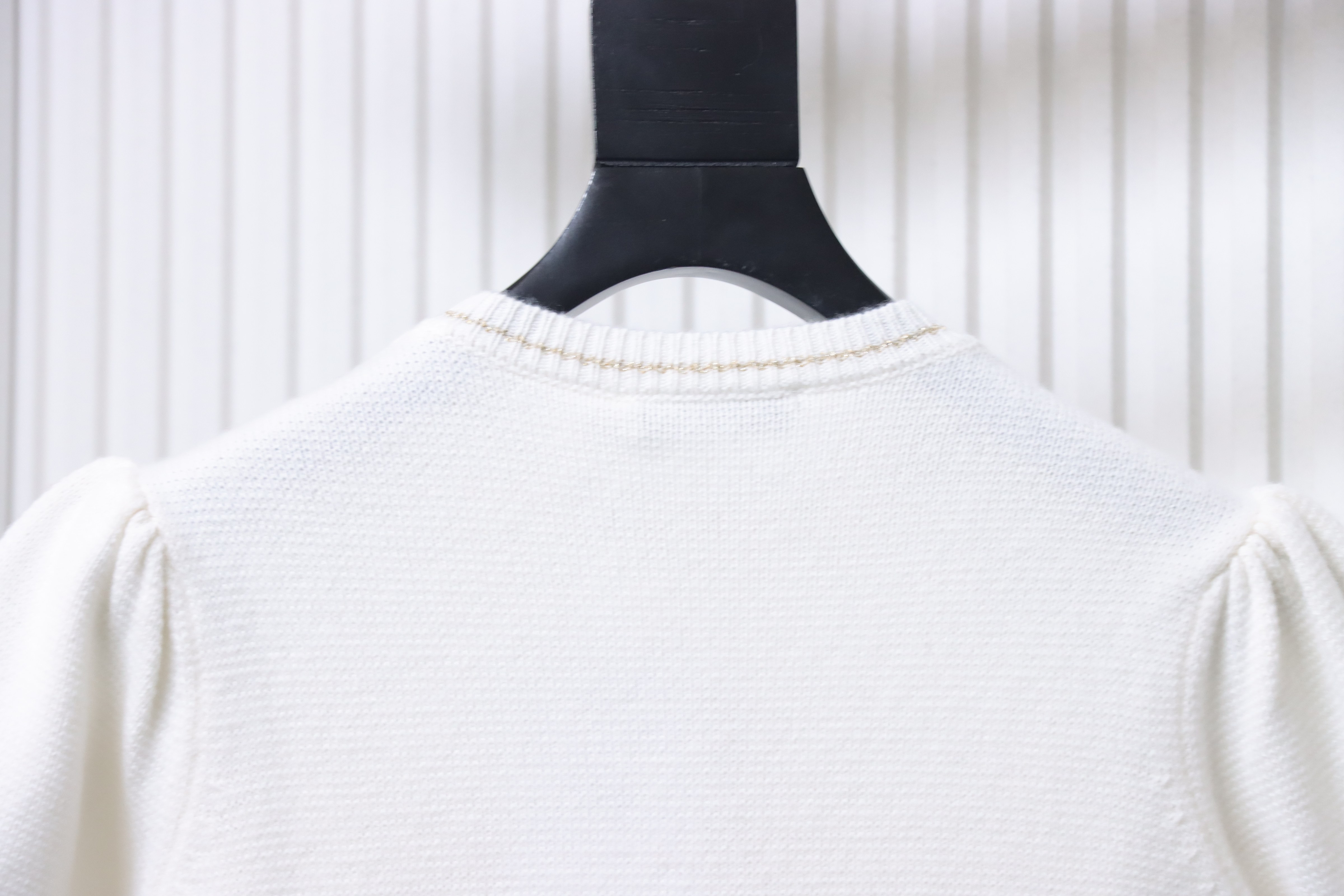 Dior Pure Wool Knit Short Sleeve Sweater White H270