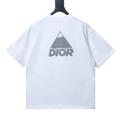 Dior Reflective Triangle Logo T-Shirt White H140 01
