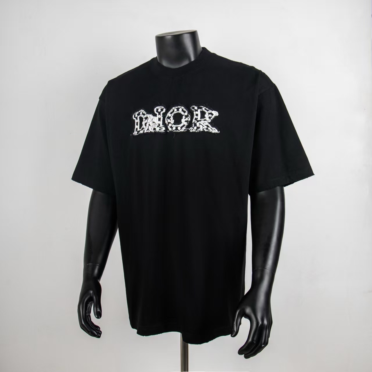 Dior Rhinestone Logo T-Shirt Black 9005 H120