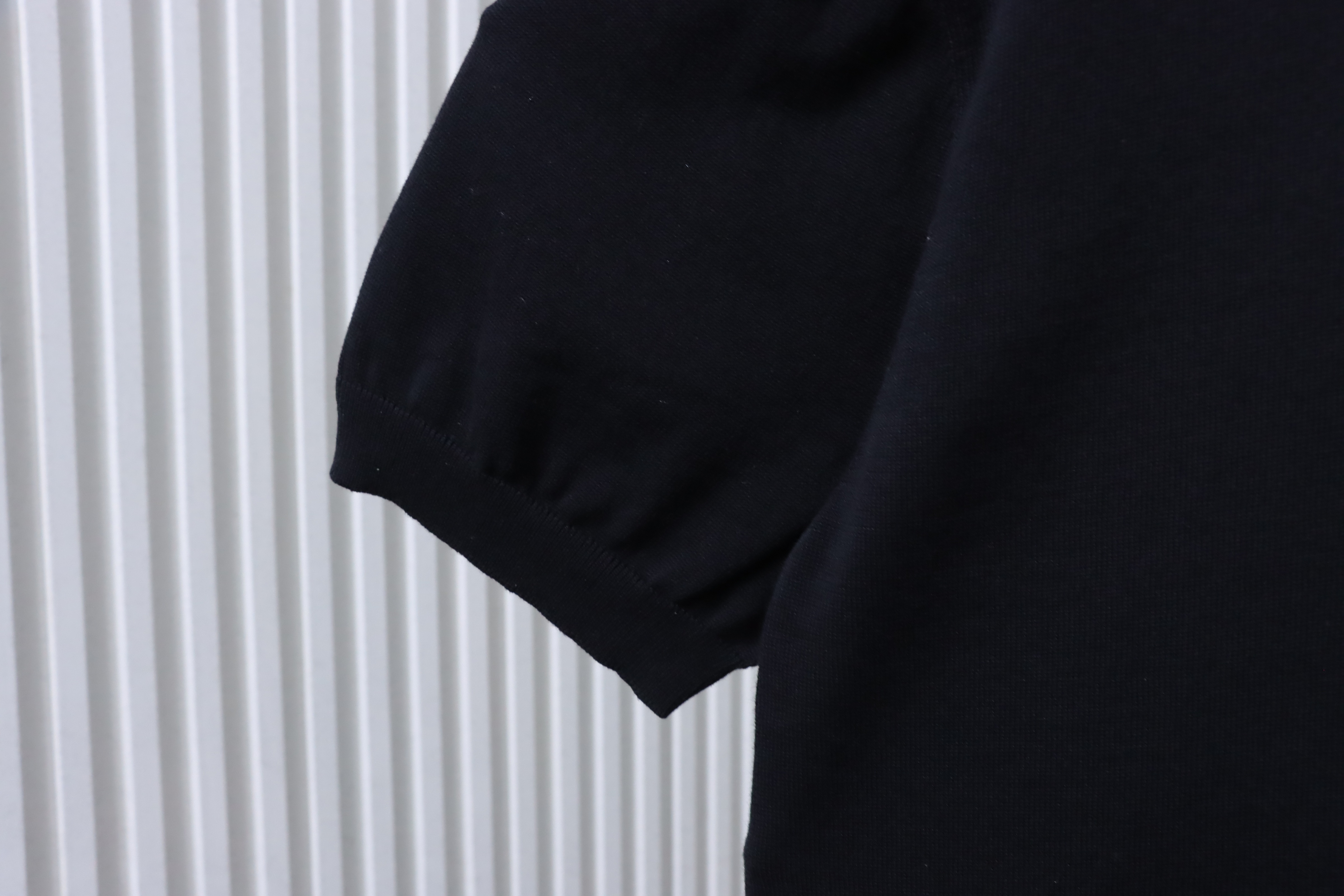 Dior Small Logo Embroidered Knit Polo Black H210