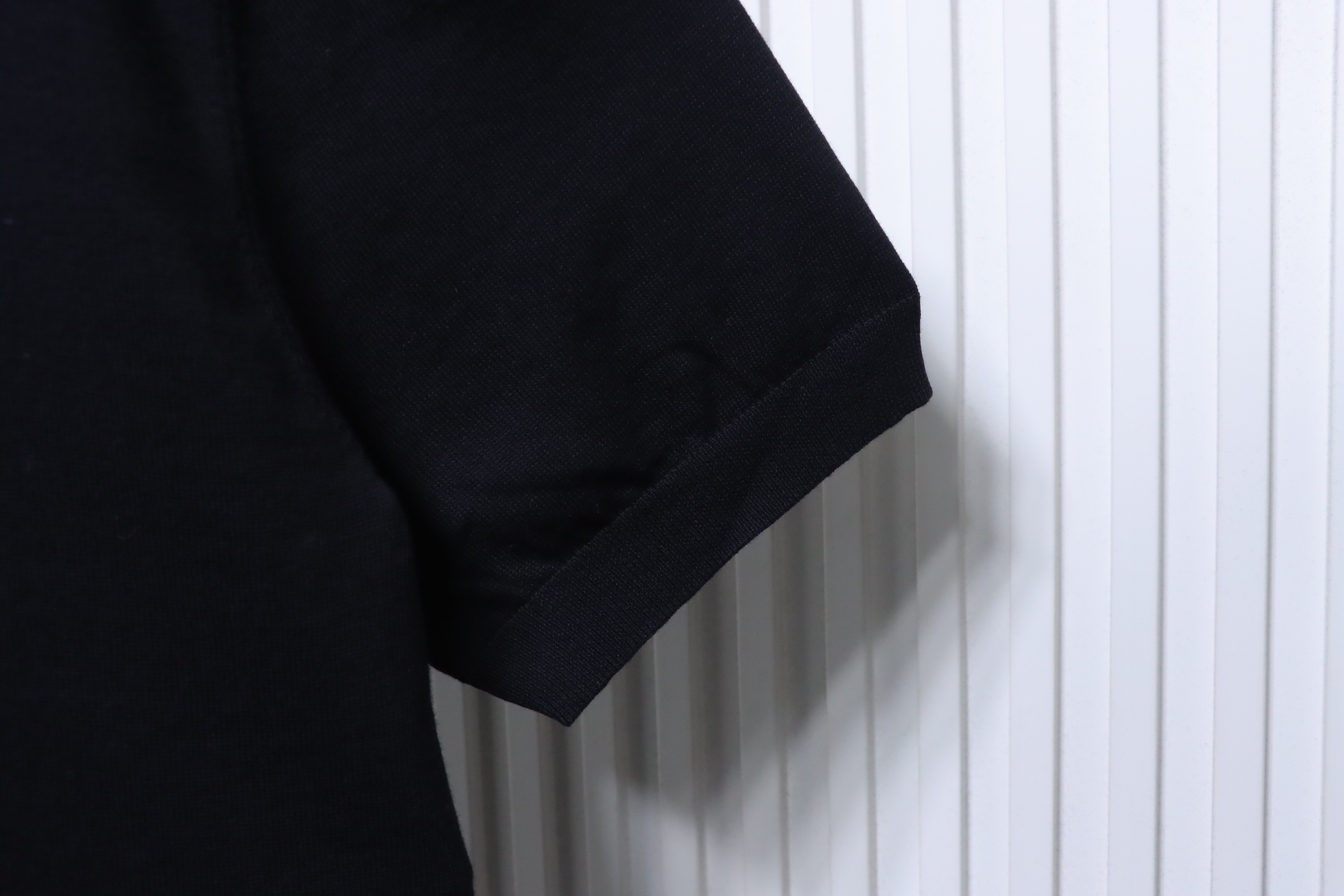 Dior Small Logo Embroidered Knit Polo Black H210