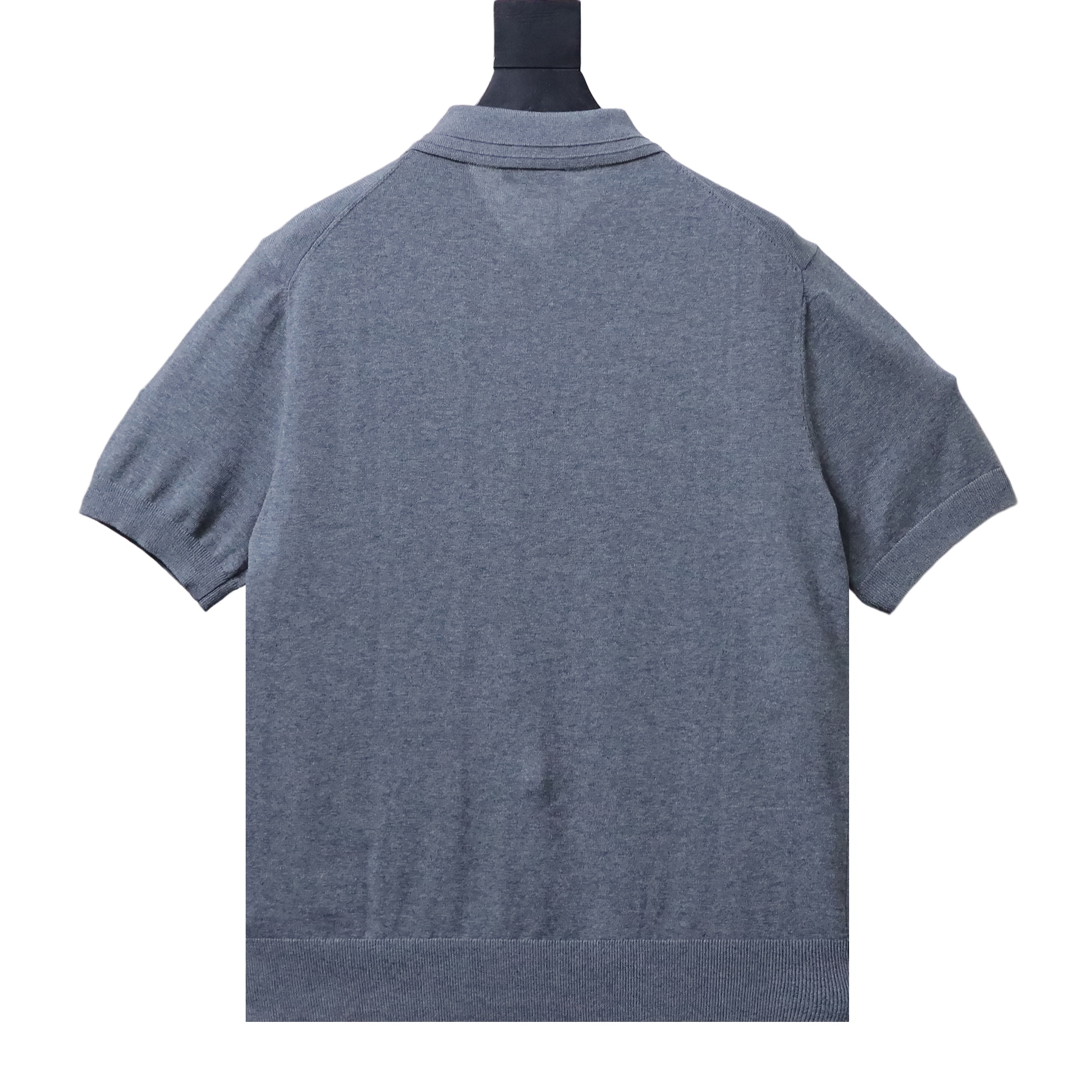 Dior Small Logo Embroidered Knit Polo Grey H210