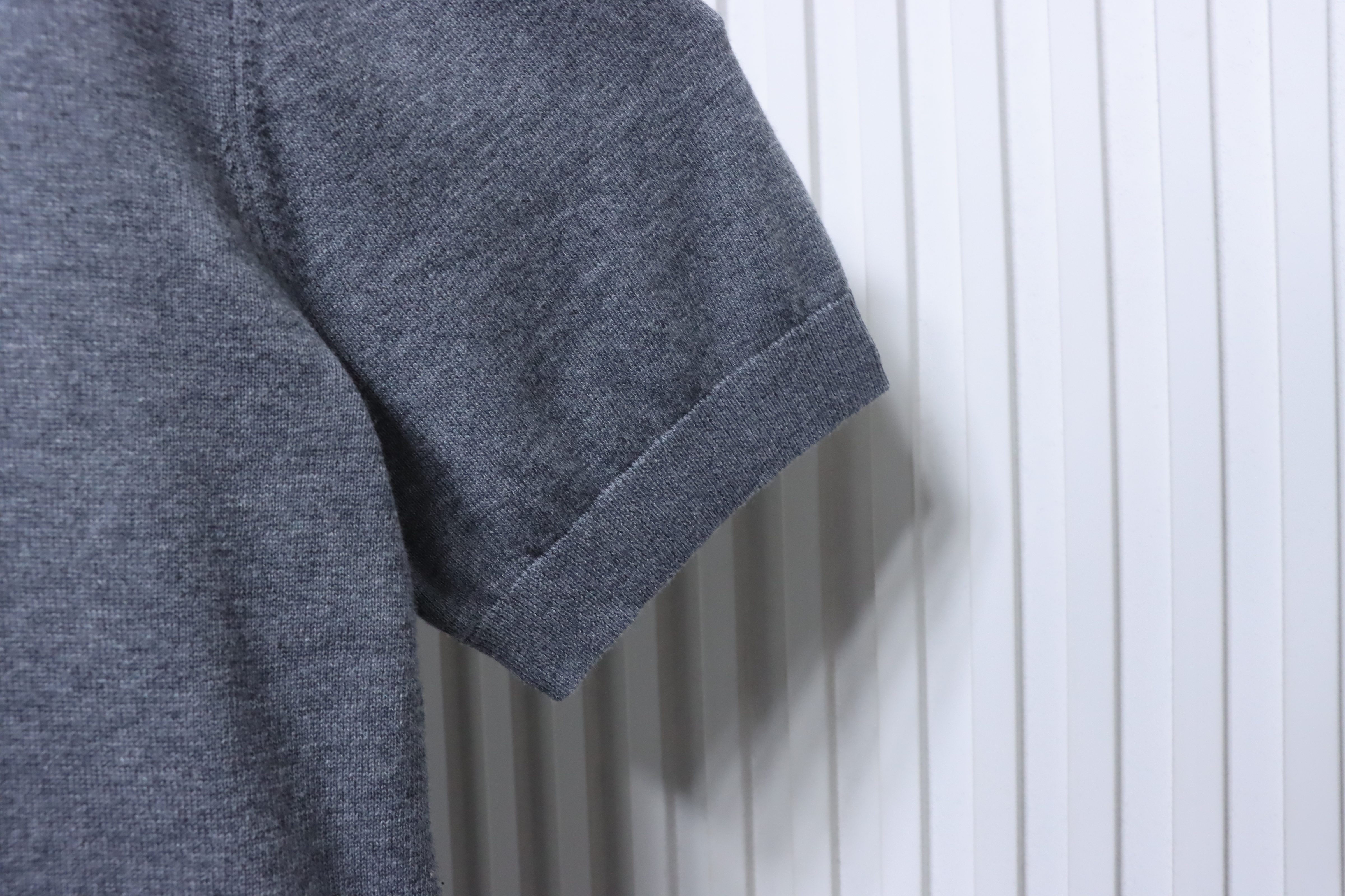 Dior Small Logo Embroidered Knit Polo Grey H210