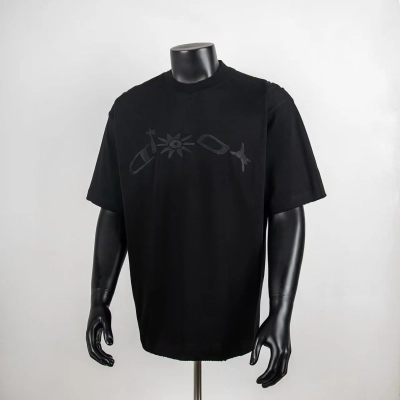 Dior Tonal Graphic T-Shirt Black 9006 H120 01