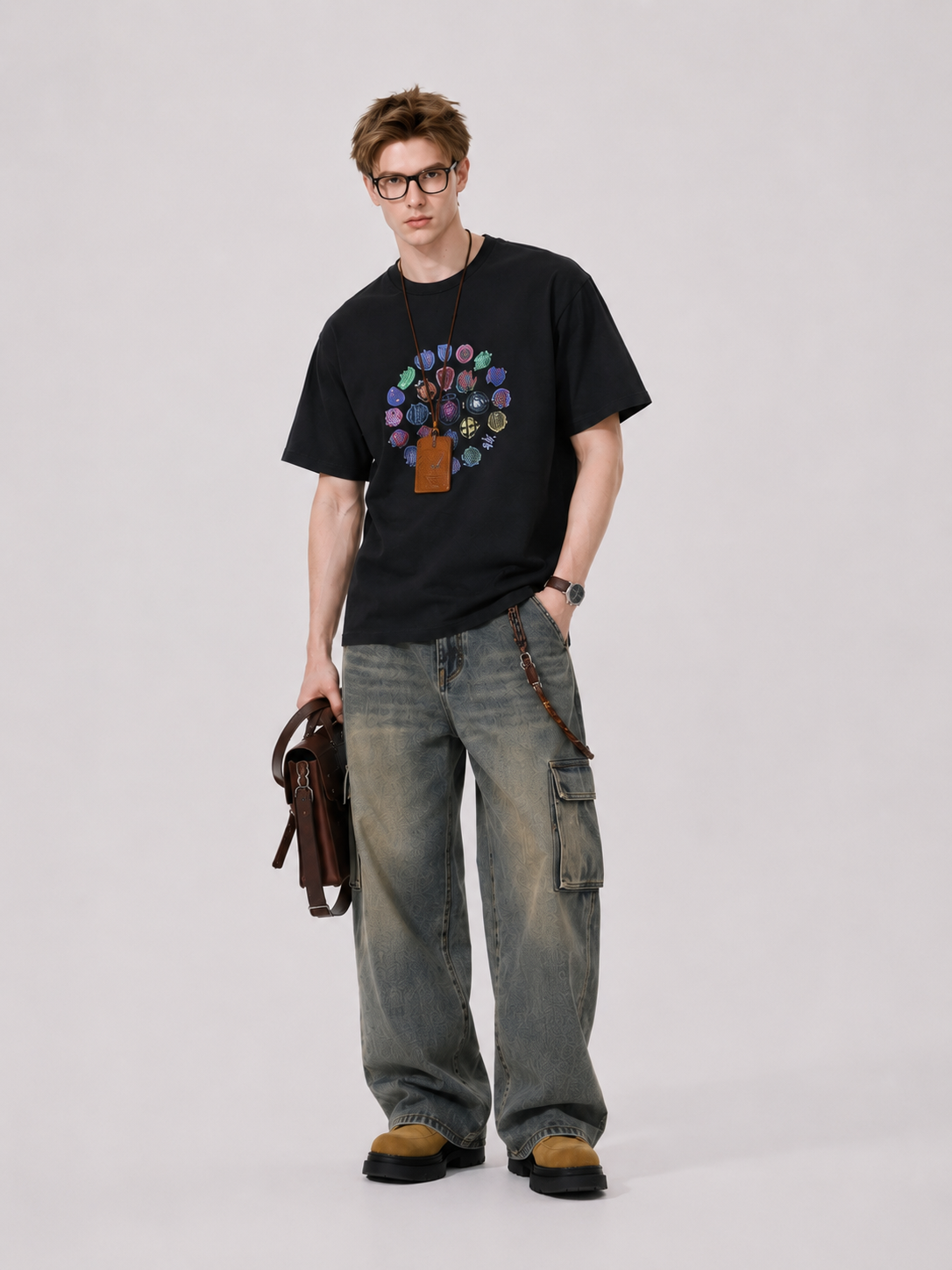 Balenciaga Black 26SS New Medal Printed Logo T-shirt h170