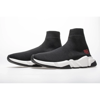 Balenciaga Speed Sock Slip-On Black (Red Logo) 530353 W05GB 1000 02