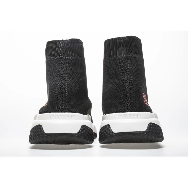Balenciaga Speed Sock Slip-On Black (Red Logo) 530353 W05GB 1000