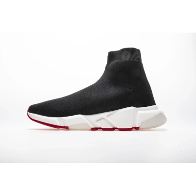 Balenciaga Speed Sock Slip-On Black Red (White Logo) 01