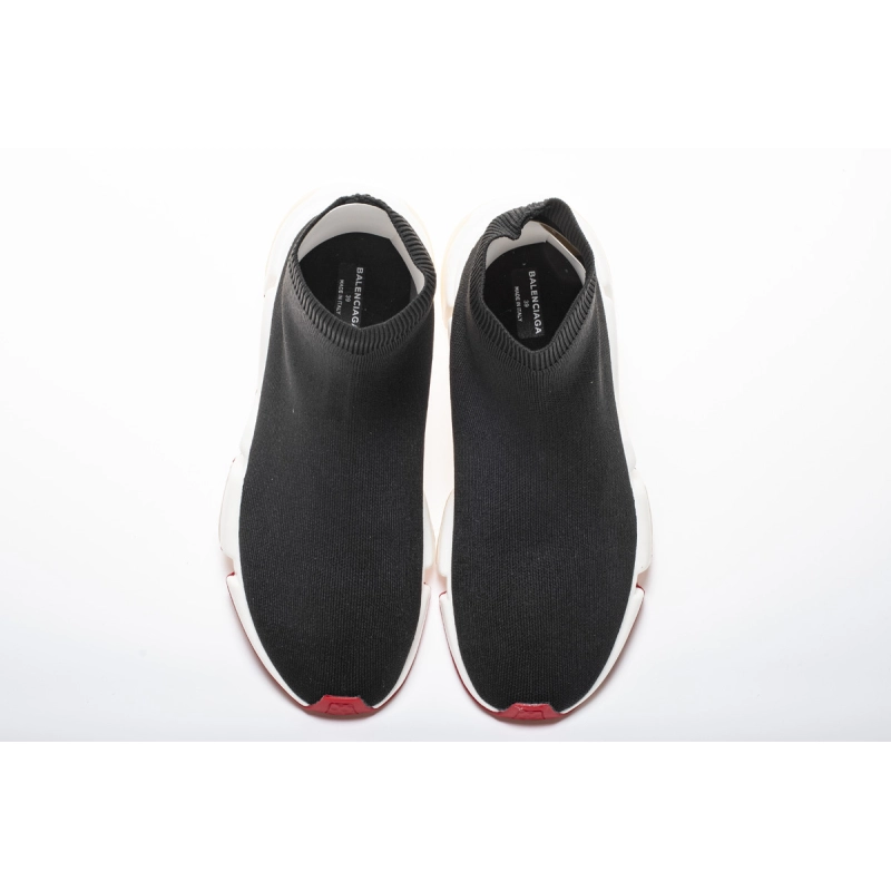 Balenciaga Speed Sock Slip-On Black Red (White Logo)