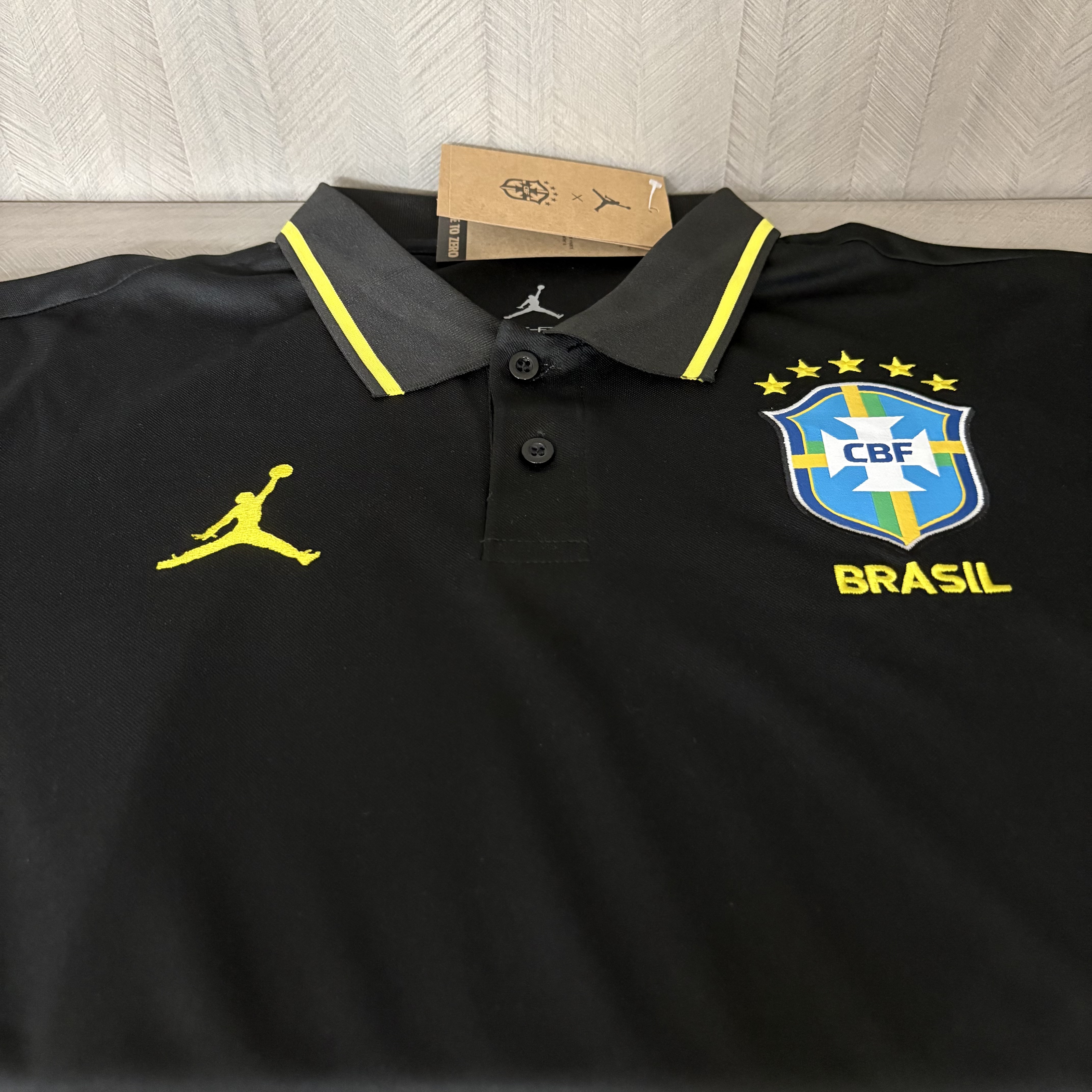 Brazil 2026 Fan Polo Black Jersey