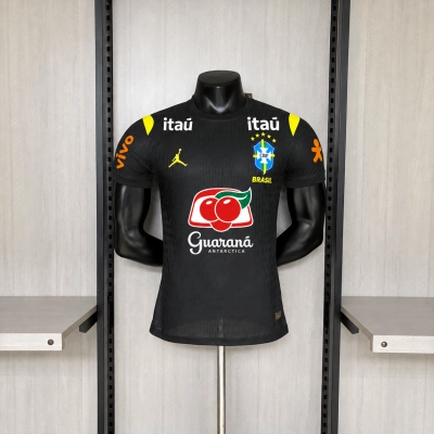 Brazil 2026 Player Version Training Kit Black All Sponsors Jersey 01