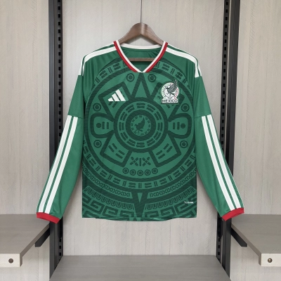 Mexico 2026 Fan Long Sleeve Home Jersey 01
