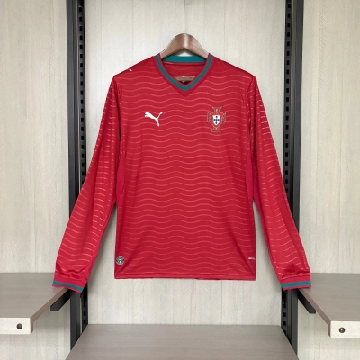 Portugal 2026 Fan Long Sleeve Home Jersey 01