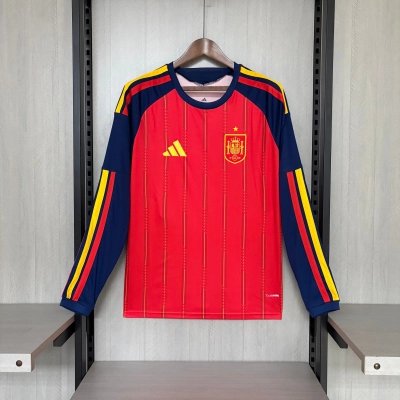 Spain 2026 Fan Long Sleeve Home Jersey 01