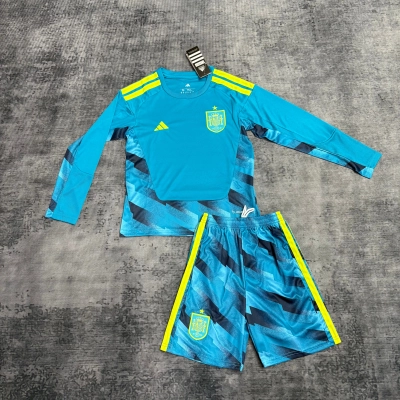 Spain 2026 Kids long-sleeved goalkeeper jersey 01