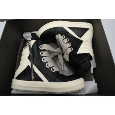 Rick Owens GeoBasket Oversized Eylet Black White 02