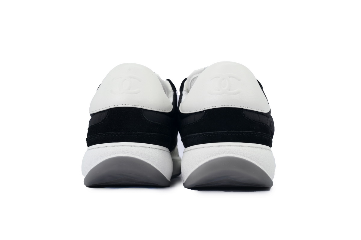 Chanel Black White Fashion Running Sneakers