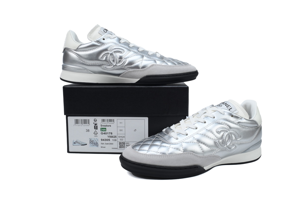 Chanel Silver 24A Trainer Sneakers