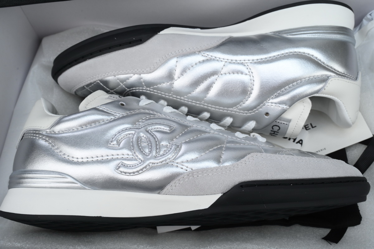 Chanel Silver 24A Trainer Sneakers