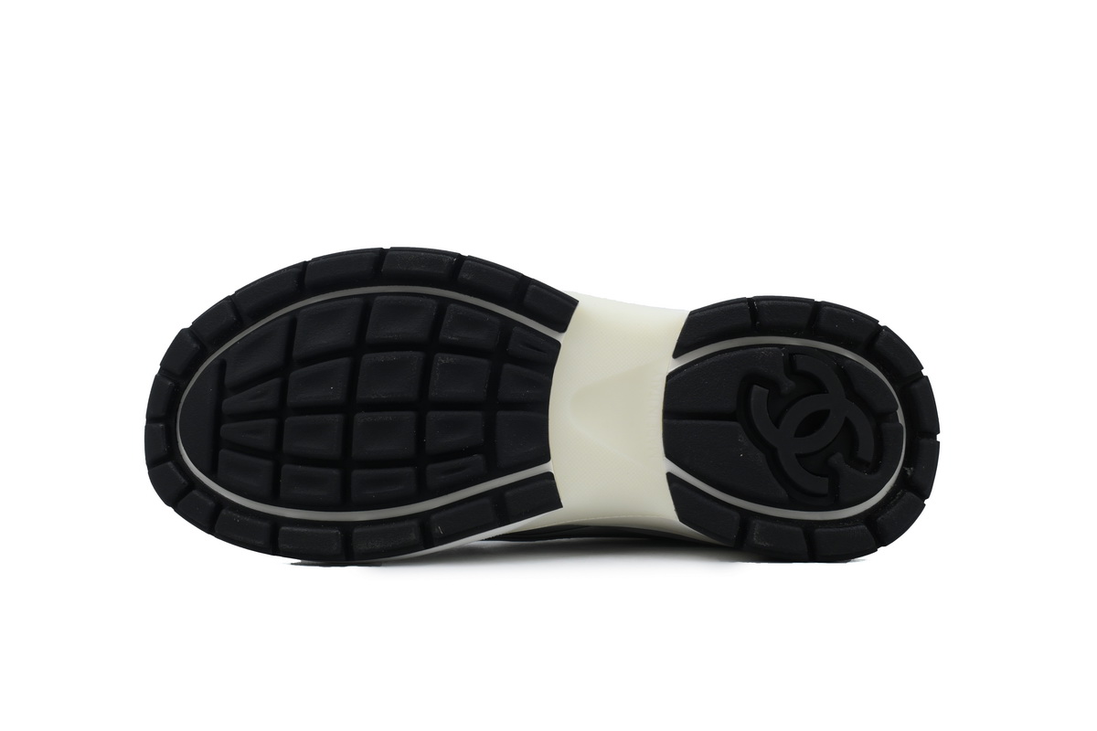 Chanel Silver Black Fashion Running Sneakers