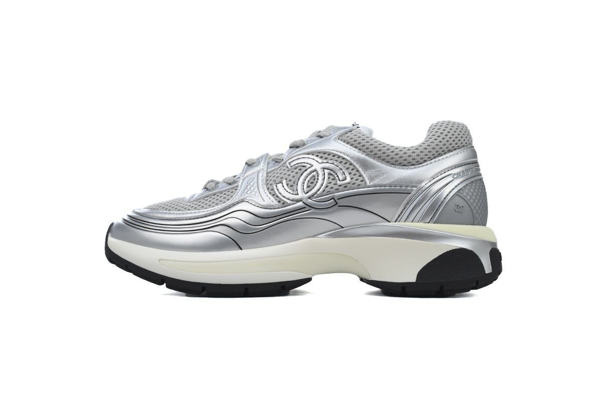 Chanel Silver Fashion Running Sneakers