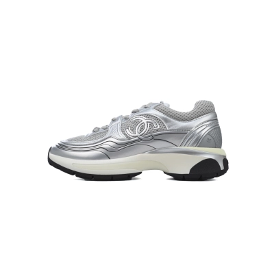 Chanel Silver Fashion Running Sneakers 01