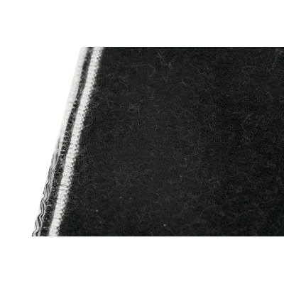 Chanel White Black Letter Logo Fringe Scarf 02