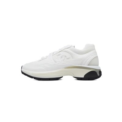Chanel White Fashion Running Sneakers 01