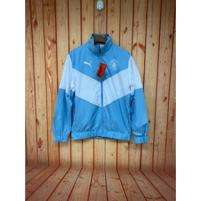 Manchester City 21/22 Windbreaker Blue and White 01