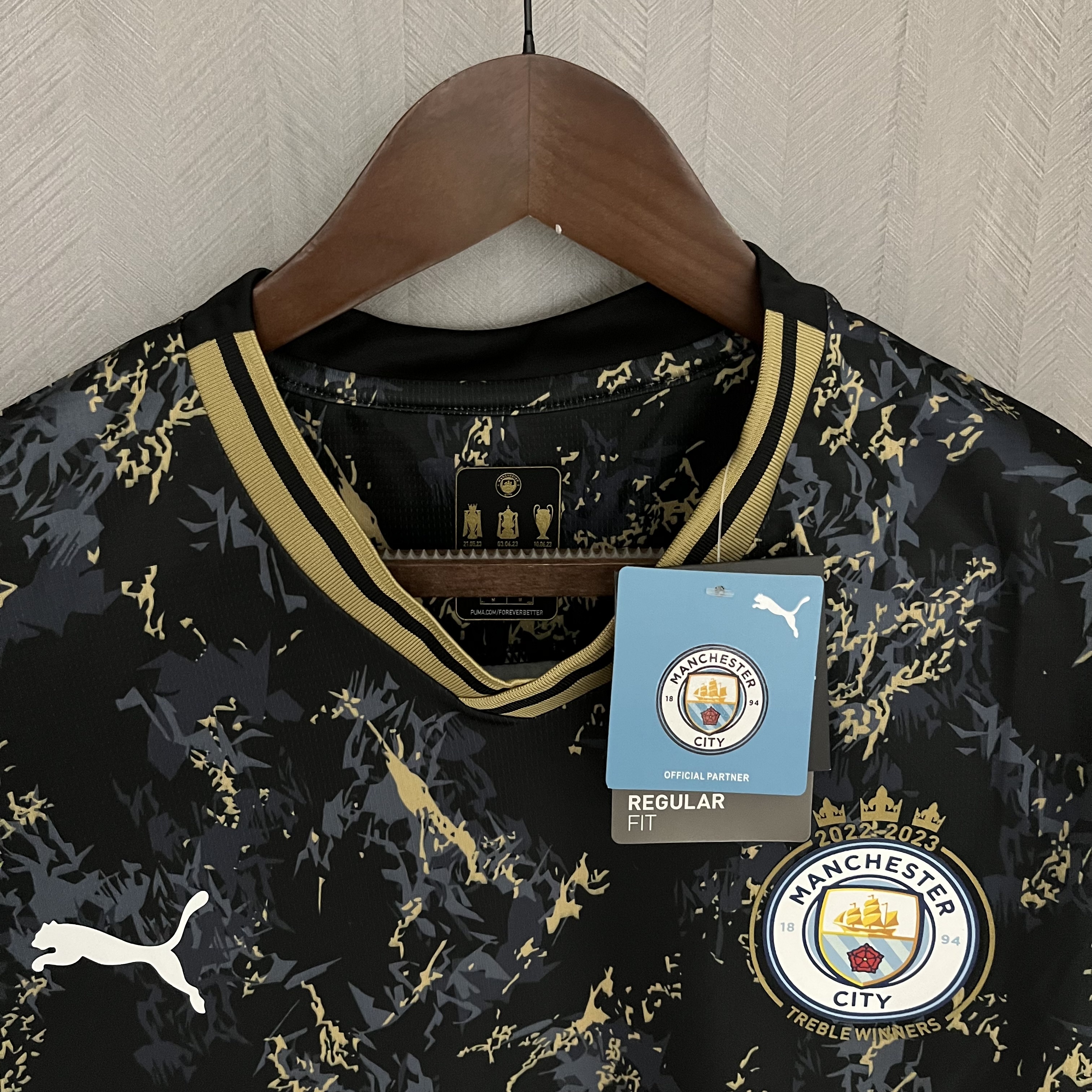 Manchester City 23/24 Fan Short Sleeve Black Gold Special Edition Jersey