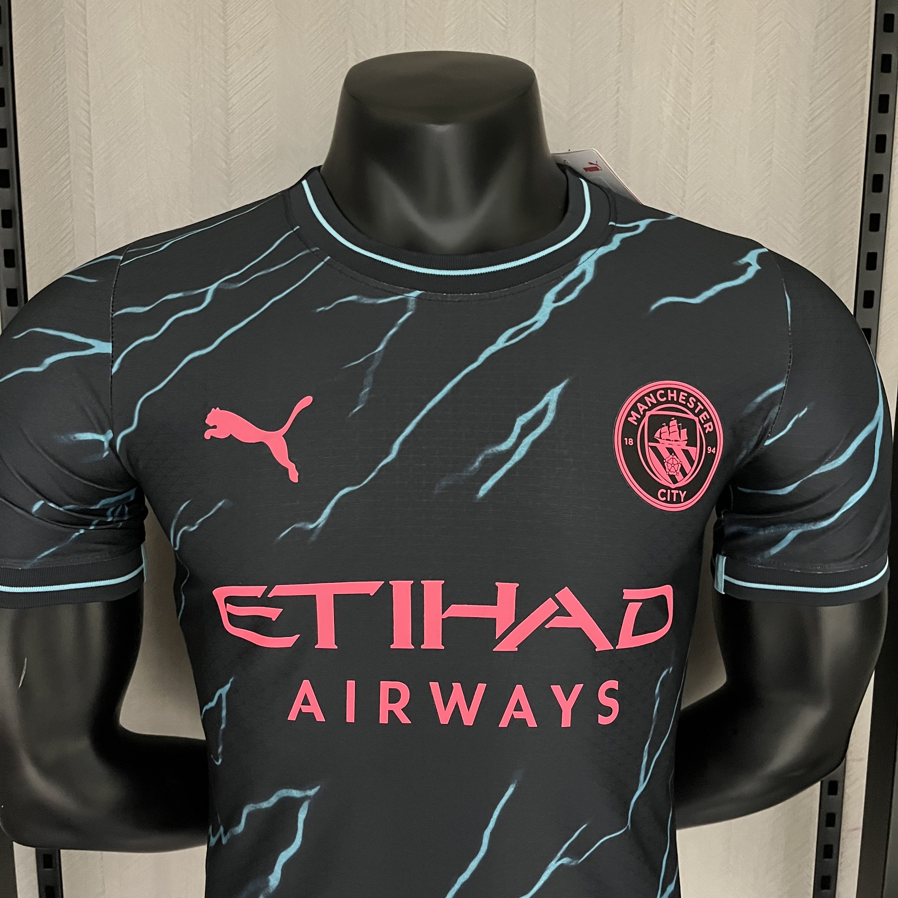 Manchester City 23/24 Player Short Sleeve 2nd Away Jersey