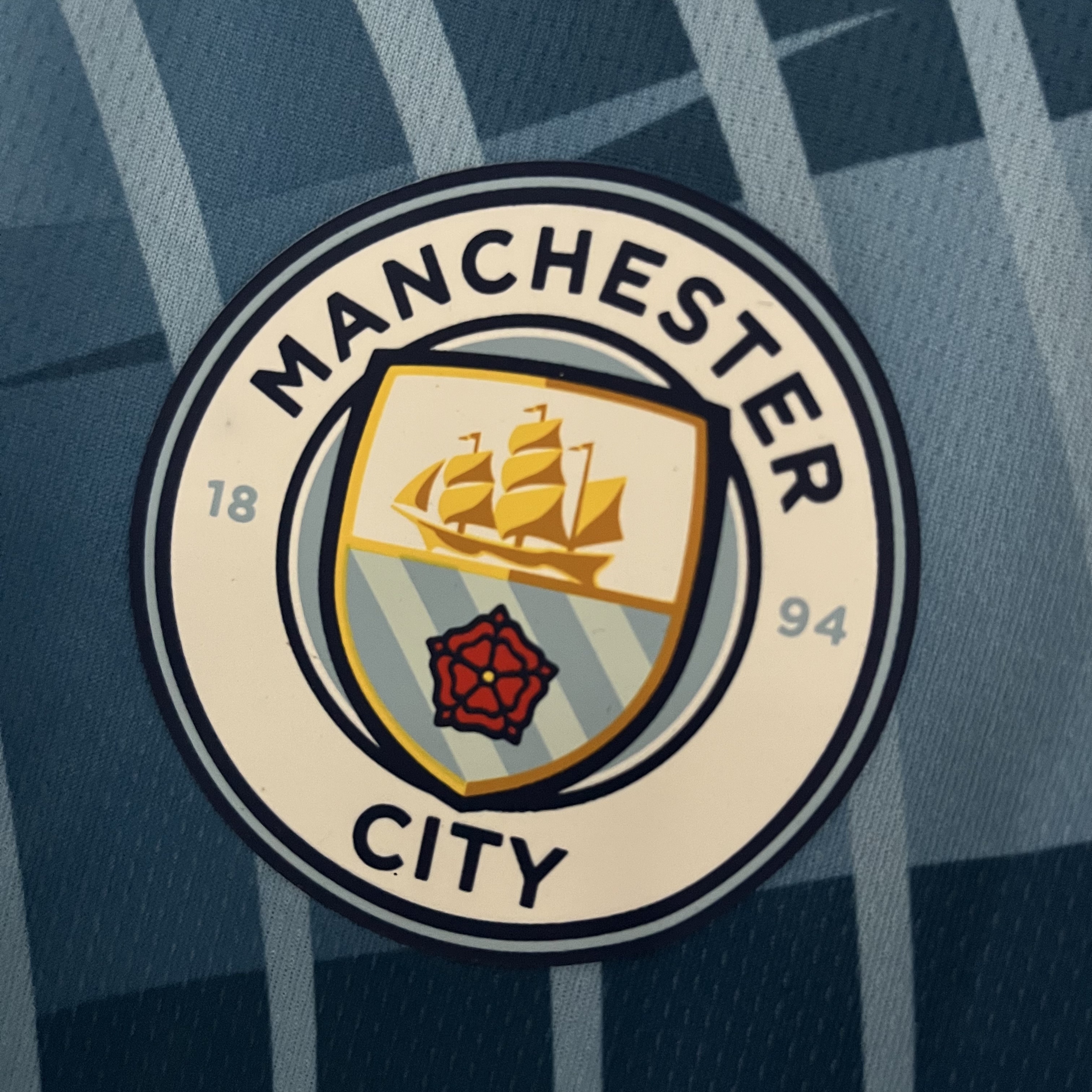 Manchester City 23/24 Training Short Sleeve Blue Jersey