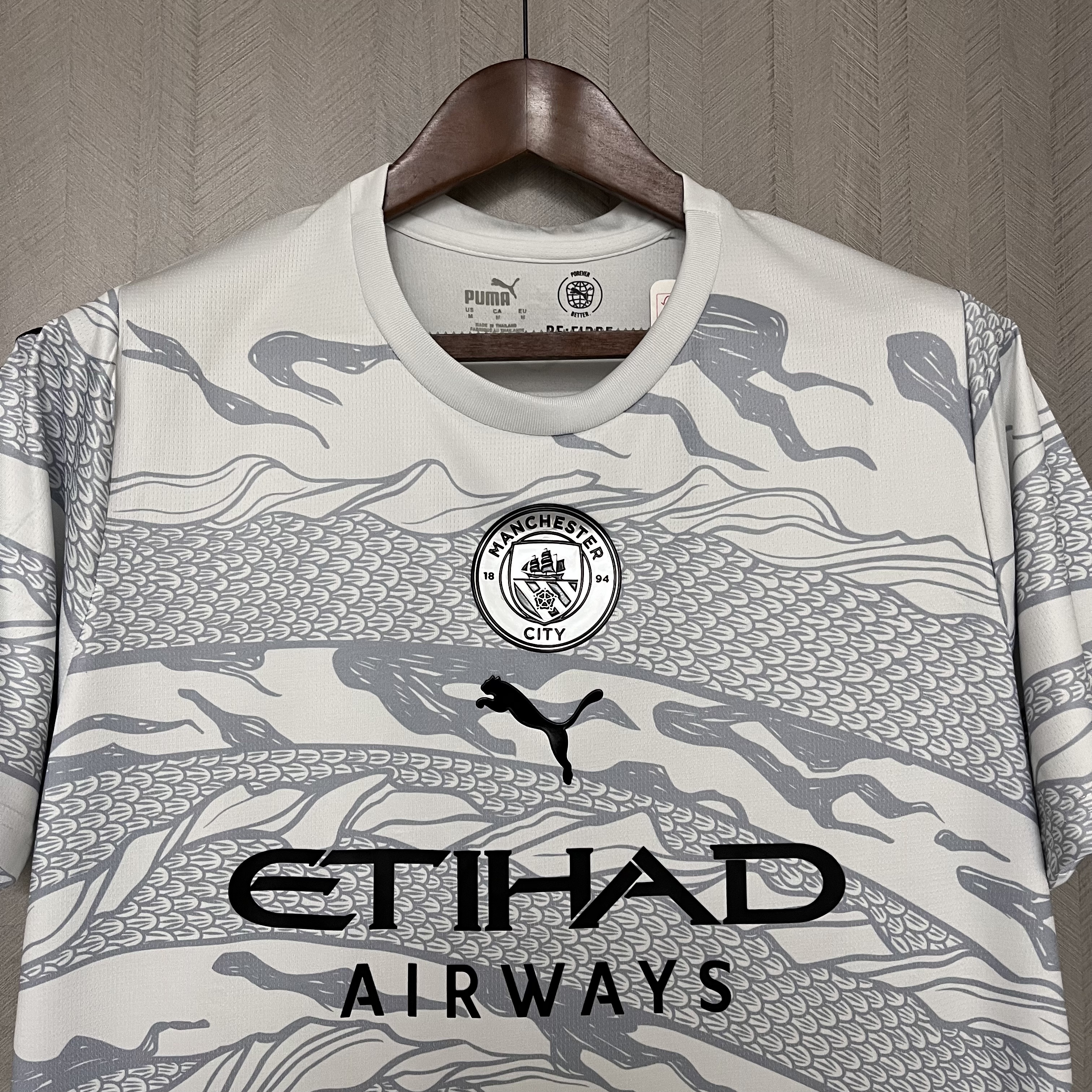 Manchester City 24/25 Fan Short Sleeve Year of the Dragon Special Edition Off-White Jersey