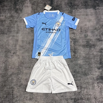 Manchester City 24/25 Kids Short Sleeve Home Jersey 01