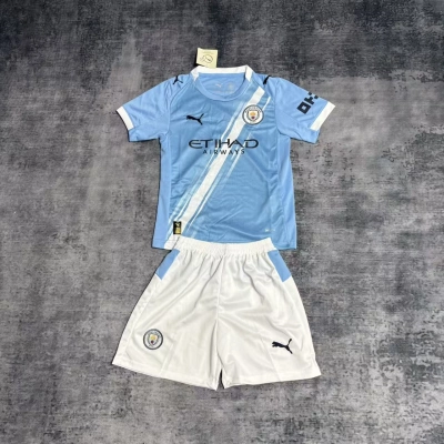 Manchester City 24/25 Kids Short Sleeve Home Jersey 01