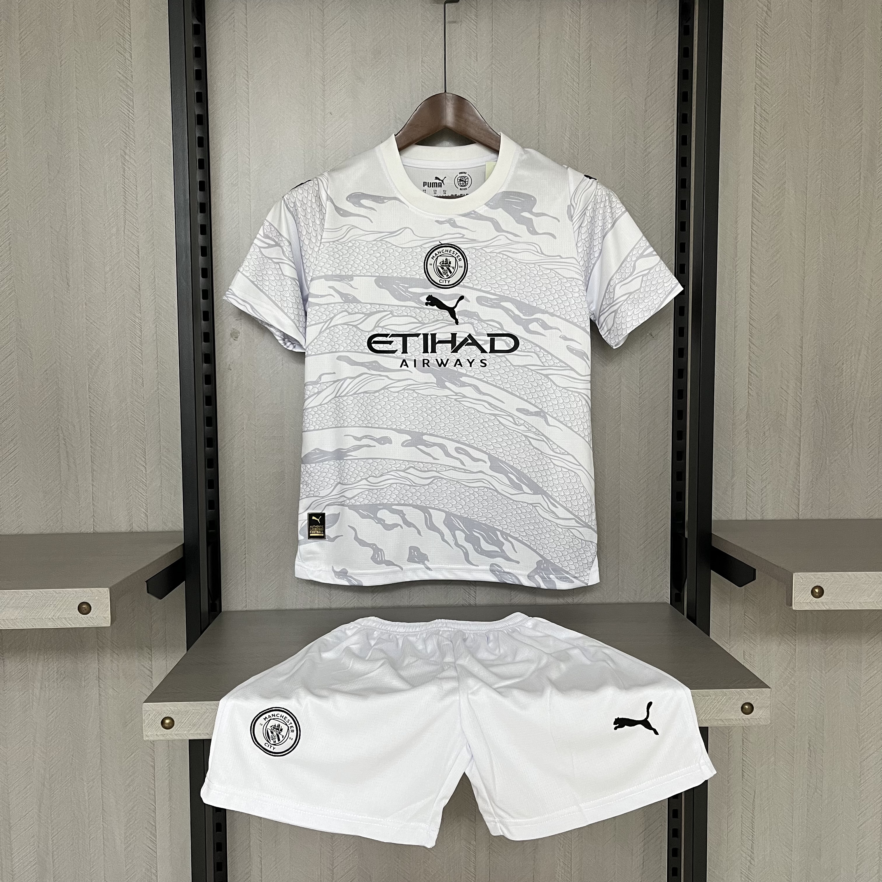 Manchester City 24/25 Kids Short Sleeve Year of the Dragon Special Edition Off-White Jersey